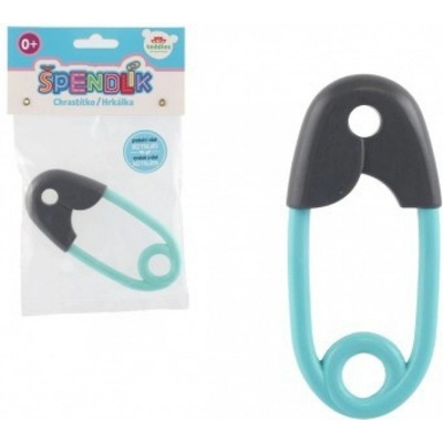 Teddies Chrastítko špendlík plast 12cm šedotyrkysové 12x19cm – Zboží Dáma