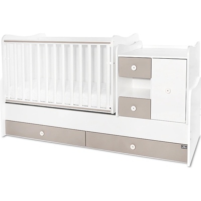 Трансформиращо се легло Lorelli - Mini Max, 190 x 72 cm, Бяло/String (10150500046A)