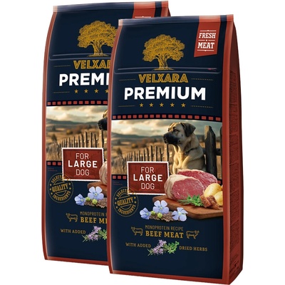 Velxara Premium Dog Large Monoprotein Beef Meat 2 x 12 kg