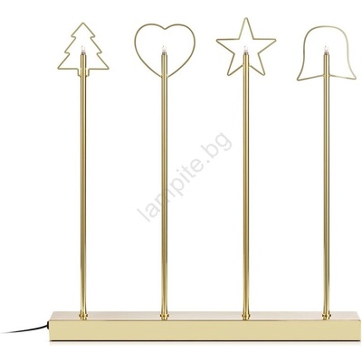 Markslöjd 705254 - Коледен свещник GINGER 4xE5 / 0, 8W / 230 / 12V месинг (ML0770)