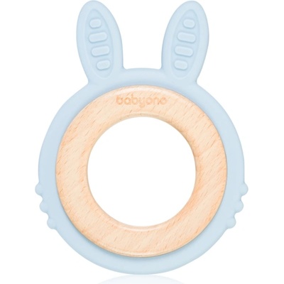 BabyOno Wooden & Silicone Teether гризалка Bunny