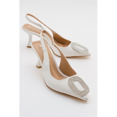 Moda Trend Дамски елегантни обувки с декоративни камъни - Бели #385496 (385496_Бяло)