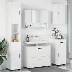 vidaXL Комплект мебели за баня 5 бр. Лъскаво бяло 35 x 30 x 192 см (3393077)