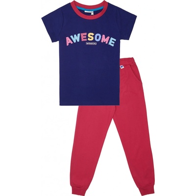 Winkiki Kids Wear pyžamo Awesome navy malinová