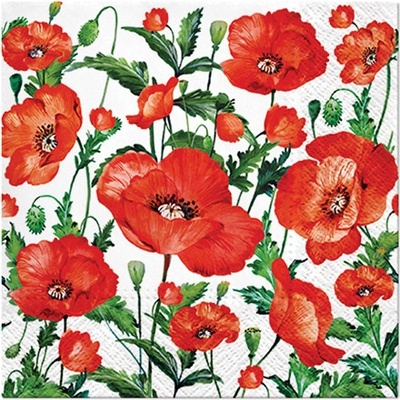 PAW ubrousky L Flanders Poppy 33x33cm