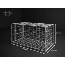 Gabionový koš 100x50x50, velikost oka 5x10cm, povrchová úprava GALFAN (95% Zn - 5% Al)