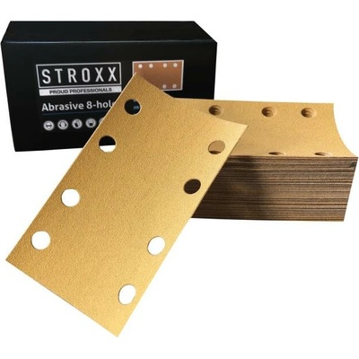 STROXX Brusné papíry s otvory, zrnitost 320, rozměr 81 × 133 mm, 100 ks/bal 24663