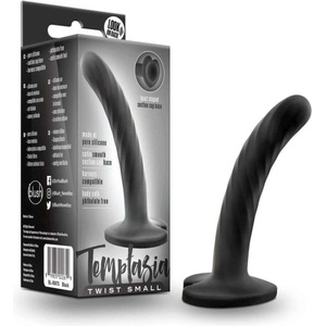 Temptasia Twist Small - дилдо с вендуза и извита форма (черно)