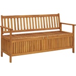 vidaXL Градинска пейка за съхранение, 148 cм, акация масив (310280)