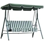 Muhler Градинска люлка Muhler 2-3 местна, C1007/C1006, метална рамка, до 220/250 кг - 2-местна, зелена (1001730) - technomani