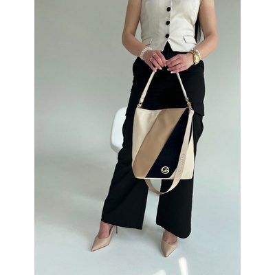 Grosso kabelka na rameno GS-3789-beige/navy Béžová