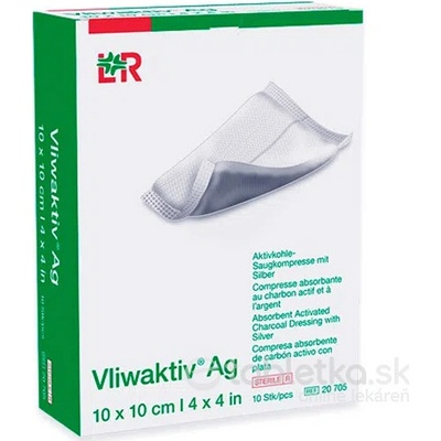 Vliwaktiv Ag Komprese 10 x 10 cm sterilní 10 ks