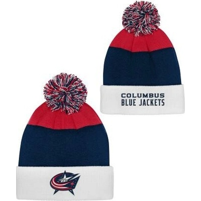 Outerstuff Dětská zimní čepice Columbus Blue Jackets NHL Essentials Cuffed Knit W Pom
