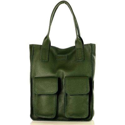 Mazzini kožená shopper kabelka s131c zelená