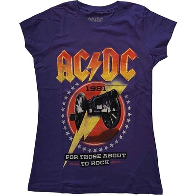 AC/DC For Those About To Rock '81 Purple S Дамски Риза (ACDCTS75LPU01)