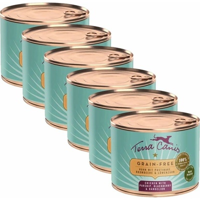 Terra Canis Grain-free ﻿Chicken with parsnip blackberry & dandelion 6 x 200 g
