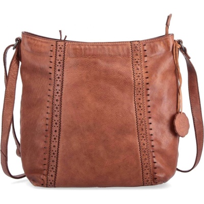 Noelia Bolger kožená crossbody kabelka so vzorom koňaková NB 2029