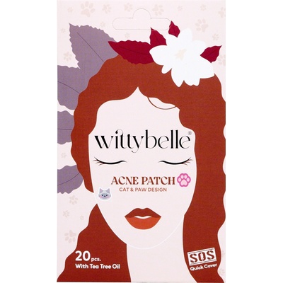 Wittybelle Hydrogelové náplasti na pupínky - design kočka a tlapka 20 ks