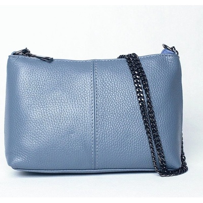 Vera Pelle dámská malá kožená kabelka na rameno do ruky/crossbody no. 32 světlemodrá