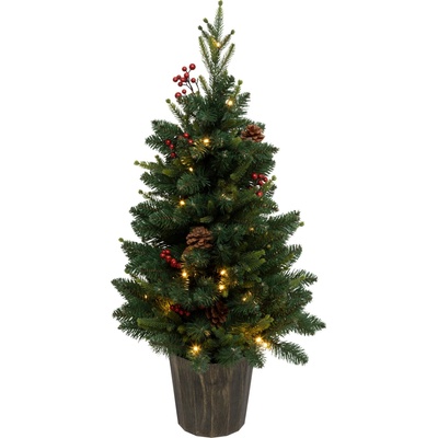 Atmosphera Umělý stromeček v květináči KAPPI se světýlky, 96 cm zelený