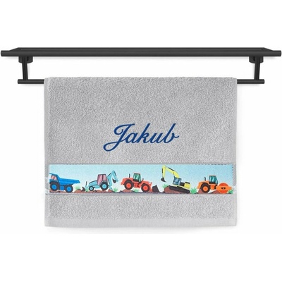 Povlečení Plus ručník se jménem na přání 30 x 50 cm bagr jemná ocel