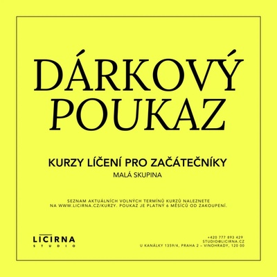 Dárkový poukaz na Kurz líčení pro začátečníky Druh: Elektronický MALÁ SKUPINA