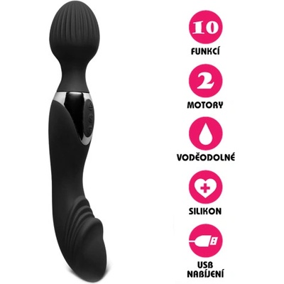 VšeNaSex.cz Silikonový masážní USB Double Vibe černý