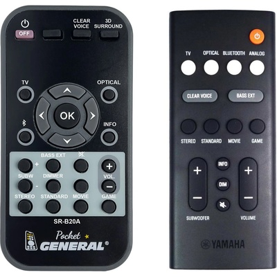 GENERAL Yamaha sr-c20a vdq7610 - дистанционно управление дубликат (sr-c20a vdq7610)