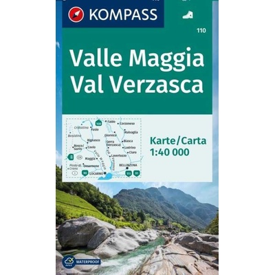 Valle Maggia, Val Verzasca (Kompass - 110) - turistická mapa