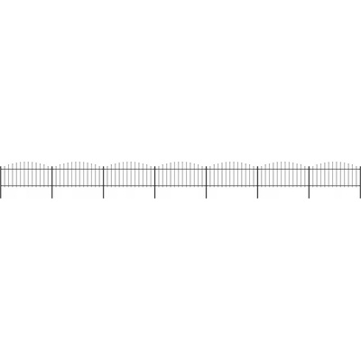 vidaXL Zahradní plot s hroty ocel (0,5–0,75) x 11,9 m černý