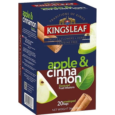 Basilur KINGSLEAF ovocný čaj přebal Apple & Cinnamon JABLKO SKOŘICE 20 x 1,8 g