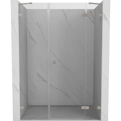 Mexen Lunar Душ врати, десни, 155 см, прозрачни, четкан никел - 834S-155-050-97-00-P (834S-155-050-97-00-P)