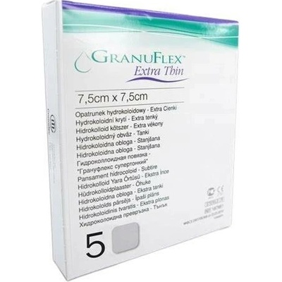 GRANUFLEX EXTRA TENKÝ 7,5 x 7,5 cm HYDROKOLOIDNÍ KRYTÍ 5 ks