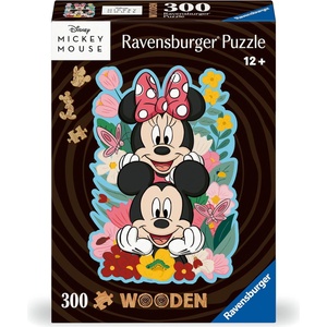 Ravensburger Дървен пъзел Ravensburger от 300 части - Мики и Мини (12000762)