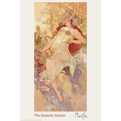 Plagát, Obraz - Alfons Mucha - The Seasons: Autumn (1896), 61 × 91.5 cm
