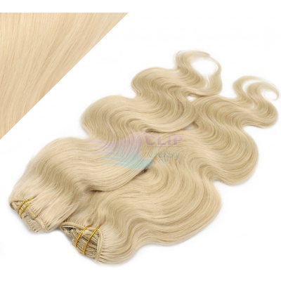 Vlnité DELUXE clip in vlasy REMY 50cm - beach blond #613