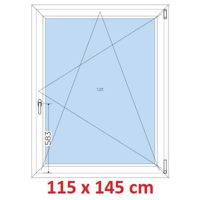 Soft Plastové okno 1150 x 1450 mm otevíravé a sklopné Mahagon