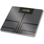 Rosberg Дигитален кантар Rosberg R51650E, Батерия (не е вкл. ), LCD екран, 180 кг. , Закалено стъкло, Автоматични функции, Сив с декорация (55R51650EG)