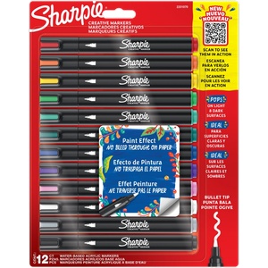Sharpie Комплект маркери Sharpie Acrylic, 12 цвята, блистер (32529-А-СТАНД. ЦВ)