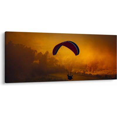 Obraz parašutisty v západu slunce, jednodílný 120x50 cm