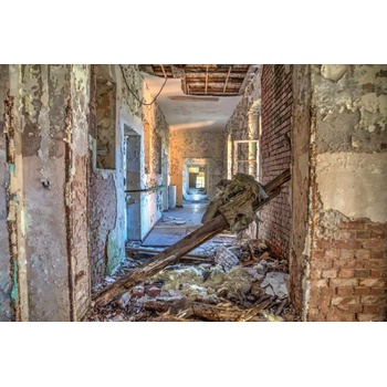 DIMEX ART s. r. o Флизелинов фототапет разрушен покрив 375 x 250 см