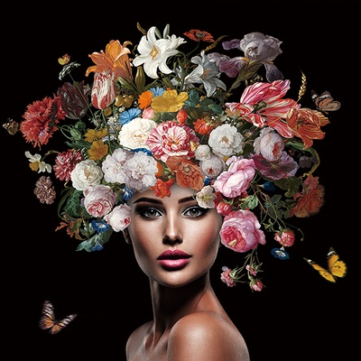 imageLAND СТЪКЛЕНА КАРТИНА beauty with flowers (752984)