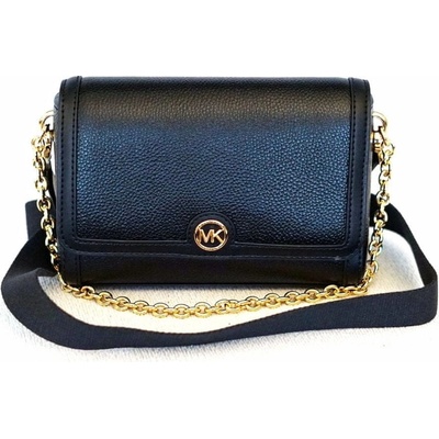 Michael Kors dámská kabelka crossbody FREYA 32T2G7FC5L BLACK SM CNV CHN PONTE XBODY LEATHER