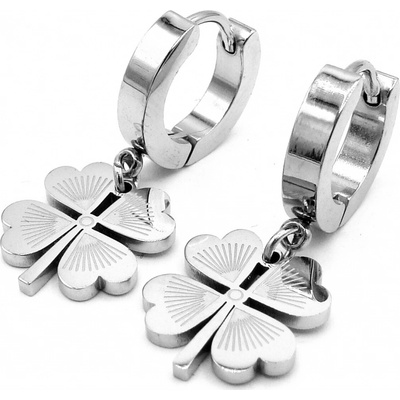Steel Jewelry náušnice ČTYŘLÍSTEK Chirurgická ocel NS231156