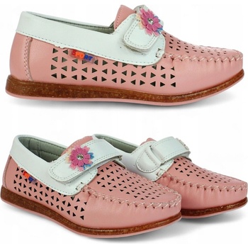 Krásne ažurové dievčenské baleríny na suchý zips 6568