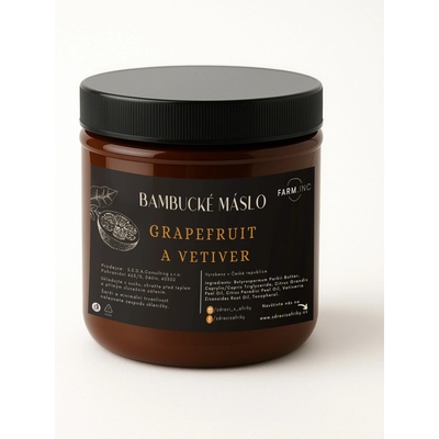 Farm.inc Grapefruit a Vetiver Šlehané bambucké máslo 500 ml