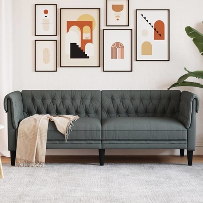 vidaXL Chesterfield tmavě šedá