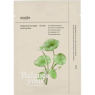Ondo Beauty 36.5 TO-DAK Probiotics & Cica Water Soothing Mask 25 g