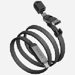 ENERGEA Кабел Energea Sheath Travel 2w1 60W 1.2m за USB-C/USB-A, gunmetal (Ene000106)