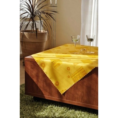 Polášek Ubrus teflon tisk 5633/2 100% polyester Žlutá květiny 120x160 květiny 100% polyester 120x160cm